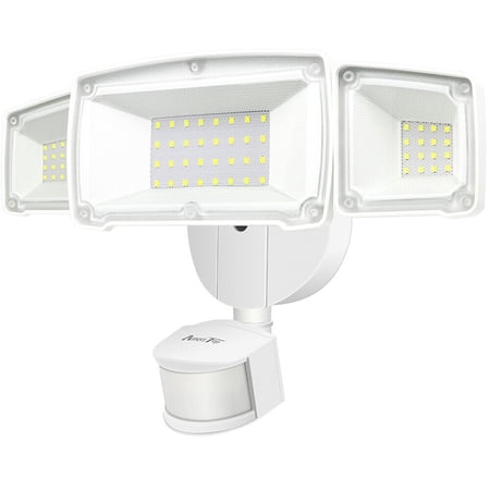 ameritop Waterproof LED Outdoor Security Lights with Motion Sensor & 3 Heads, 3500 Lumens