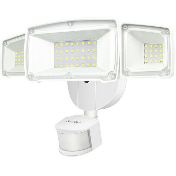 ameritop Waterproof LED Outdoor Security Lights with Motion Sensor & 3 Heads, 3500 Lumens