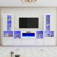thumbnail image 1 of Amerlife 3-Piece Modern Set, 68" Tv Stand, Fireplace, White, 1 of 6