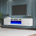 thumbnail image 1 of Amerlife Floating TV Stand with 36" Electric Fireplace for TVs up to 78", All White, 1 of 6
