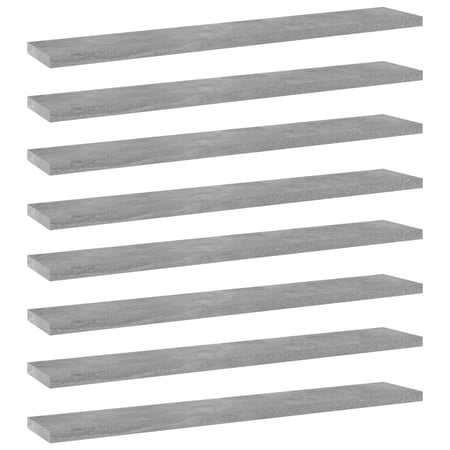 ametoys Bookshelf Boards 8 pcs Concrete Gray 23.6"x3.9"x0.6" Engineered Wood