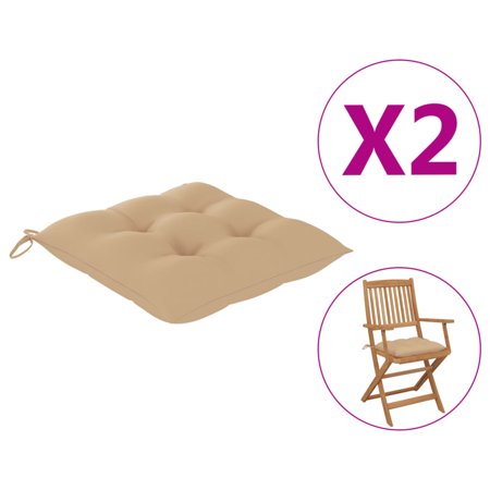 ametoys Chair Cushions 2 pcs Beige 15.7"x15.7"x2.8" Fabric
