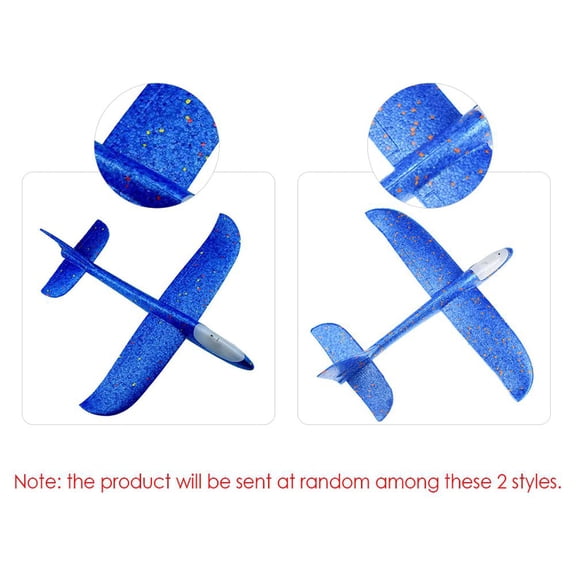 ametoys Flying Glider Planes With Flash 18.9" Foam Flight Mode Throwing Air Plane Aerobatic Airplane Sport Gift for 3 4 5 6 7 Year Old Blue