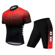 ametoys Men's Summer Short Suits Cycling Set Cycling Jersey with 5D Padded Riding Shorts Quick  Breathable Cycling Jersey Set for  Sport Cycling Biking