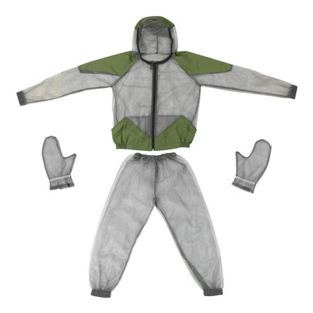 ametoys Mosquito Repellent Suit Bug Jacket Mesh Hooded Suits Fishing Camping Jacket Protective Mesh Shirt Gloves Pants