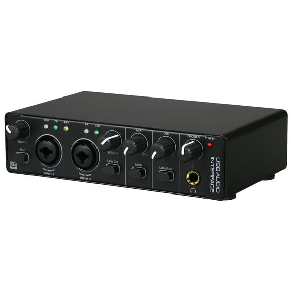 ametoys Sound Card, 2 In 2 Out Audio Interface with Phantom - Perfect for Recording and Mixing Professional Audio