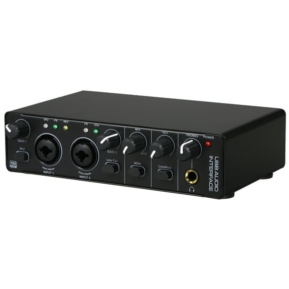 ametoys Sound Card, 2 In 2 Out Audio Interface with Phantom  - Perfect for Recording and Mixing Professional Audio