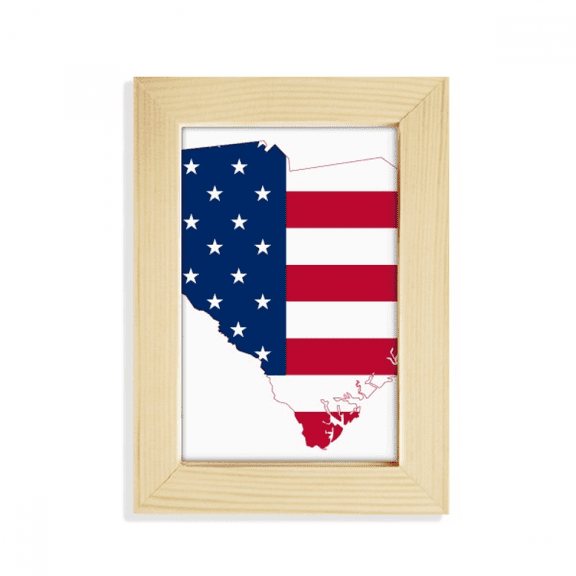 ameusa map stars stripes flag desktop display photo frame picture art painting 5x7 inch