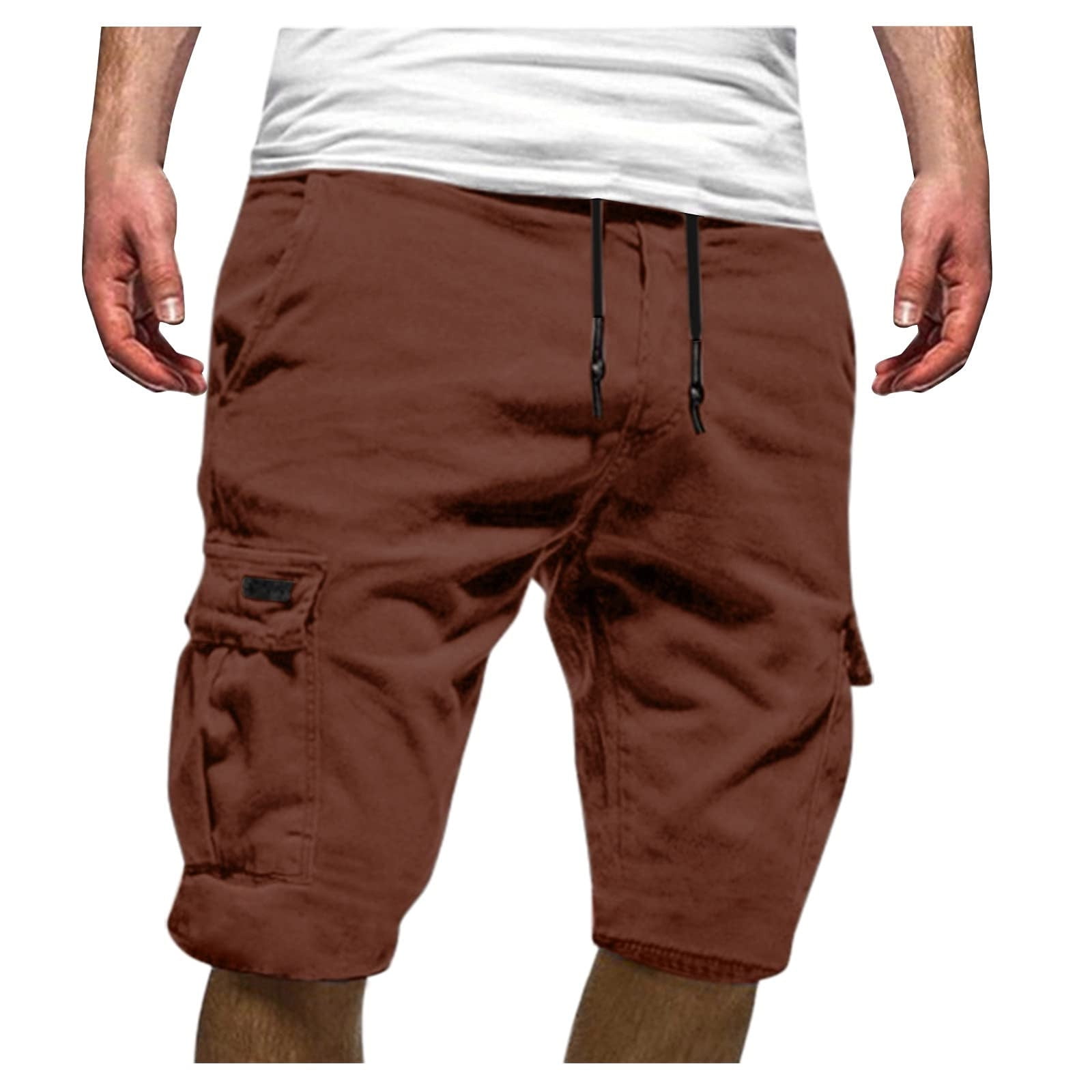 amidoa Mens Shorts 11 Inch Inseam Regular and Big & Tall Cargo Shorts  Multi-Pockets Summer Drawstring Walk Dungarees