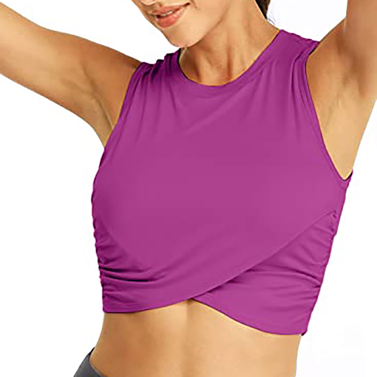 amidoa Women Workout Tops for Women Cropped Tank Tops Dance Tops Sport