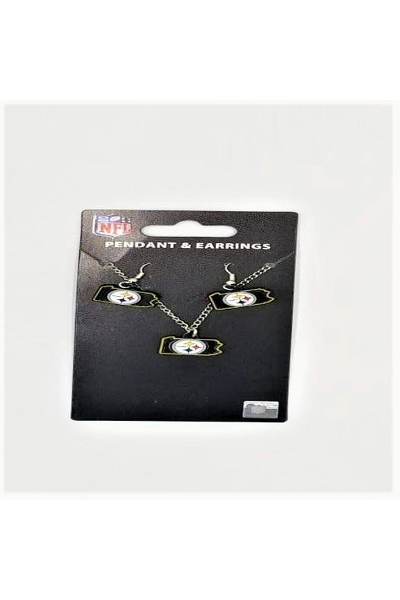 State Earrings/Pendant Set - Steelers