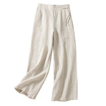 amkenre Casual Pants for Women's Loose Wide Leg Pants High Waist Straight Pants Casual Pants Capris Pants Outdoor Baggy Trousers Lightweight Elastic Waist