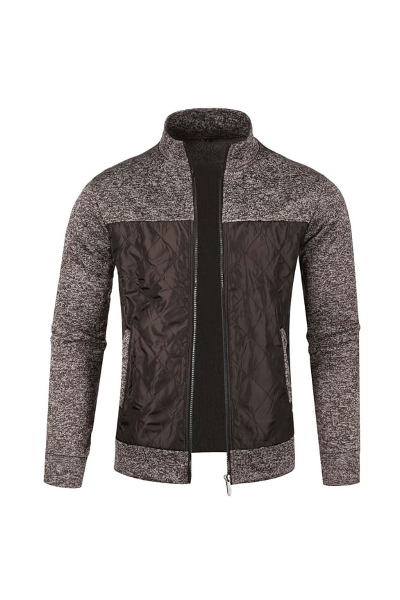 Plus Size Jackets for Men Clearance Fashion Zipper Coat Long Sleeve Stand Collar Outerwear Men's Casual Loose Comfortable Streetwear Autumn Winter