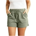 thumbnail image 1 of amkenre Shorts for Women Casual Loose Fit Ladies Shorts Drawstring Elastic Waist Lightweight Pants with Pockets Womens Capri Pants Going Out Sports, 1 of 9