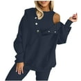 thumbnail image 1 of amkenre Sweatshirts for Women 3 Piece Outfits Women Long Sleeve Jackets Tank Tops and Comfy Gym Yoga Pants Loose Solid Color Ladies Loungewear Daily Sets, 1 of 8