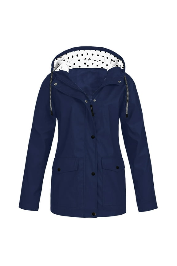 Women'S Jackets Plain Color Long Sleeve Breathable Zipper Hood Jacket Plus Size Casual Waterproof Windproof Plus Size Coats Hiking Climbing for Spring Autumn Winter