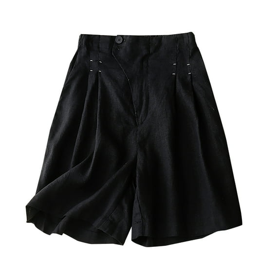 amkenre Women'S Shorts Women's Casual Vintage Pants Color Button-Down Pocket Shorts Loose shorts for women Cute Vacation Trendy Lounge Clothes Casual Cozy
