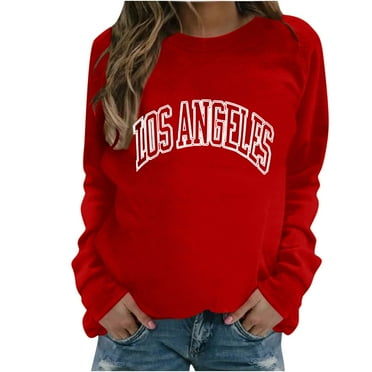 amkenre Womens Jumpers Oversized Sweatshirt Women Essentials Solid Color Round Neck Alphabet Printed Shirts Long Sleeve Casual Loose Trendy Simple Pullover Sportwear Autumn