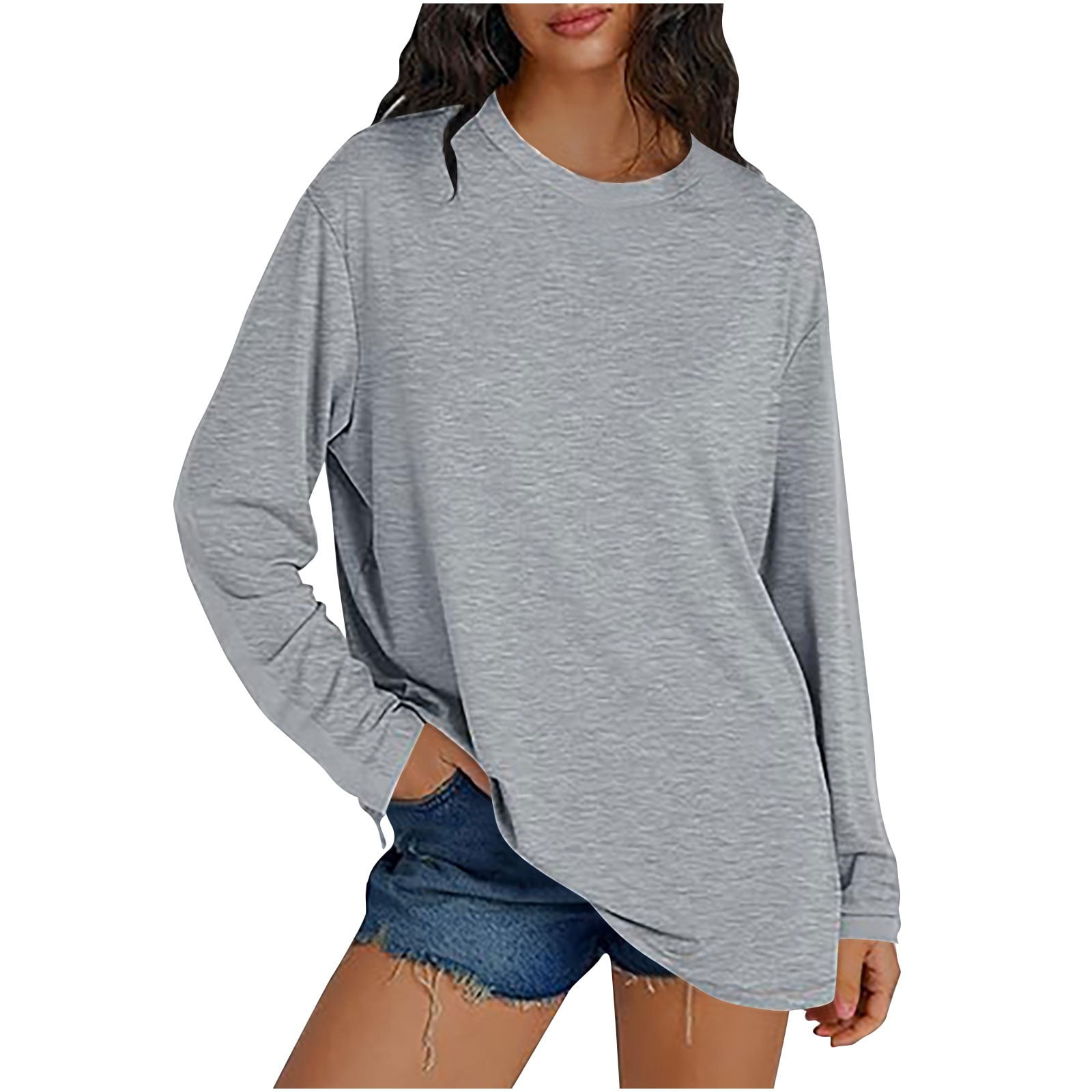 SimpleFun Women's Crewneck Sweatshirt - Long Sleeve Loose Tunic Top For Casual Wear - View #8
