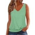 thumbnail image 1 of amkenre Womens Tank Tops Dressy Casual Loose Elastic Hem V-Neck Sleeveless Shirt Solid Color Vest Cami Summer Trendy, 1 of 8