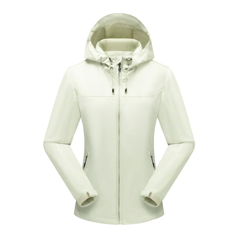 amkenre Womens Waterproof Jackets Plain Color Long Sleeve