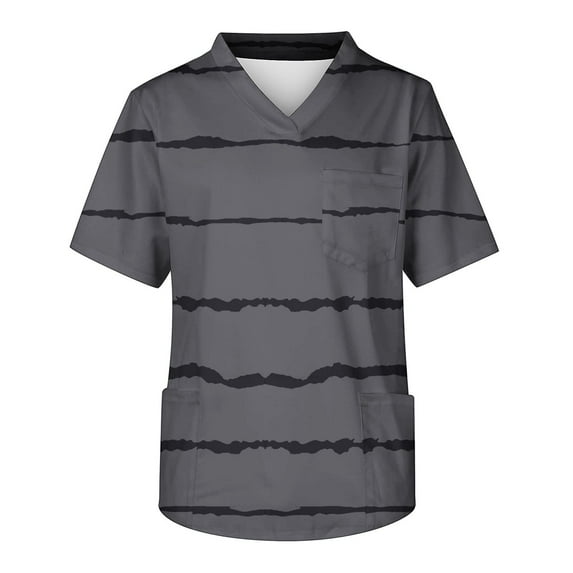 amkenre Work Tops for Women Summer T-Shirts with Pockets Tight V-Neck Solid Color Short Sleeve Trendy formal Ladies Workwear Casual Comfortable Working Uniform Clothes