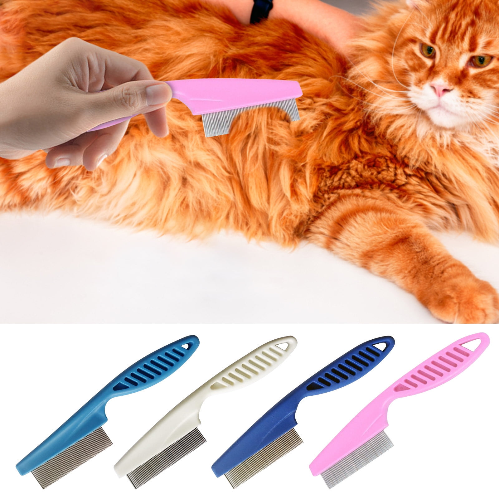 amlbb 2pc Pet Hair Grooming Comb Flea Shedding Brush Puppy Dog ...