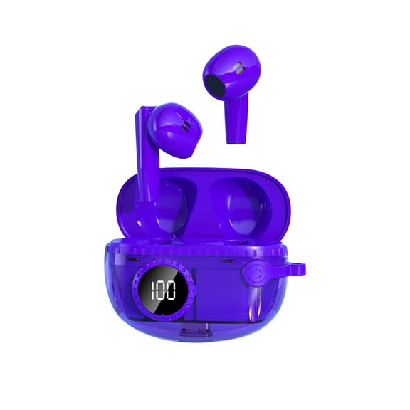 amlbb Bluetooth Headphones M25 Bluetooth Headset, Binaural Digital Display With Transparent Charging Compartment, Noise Reduction Wireless Headset on Clearance