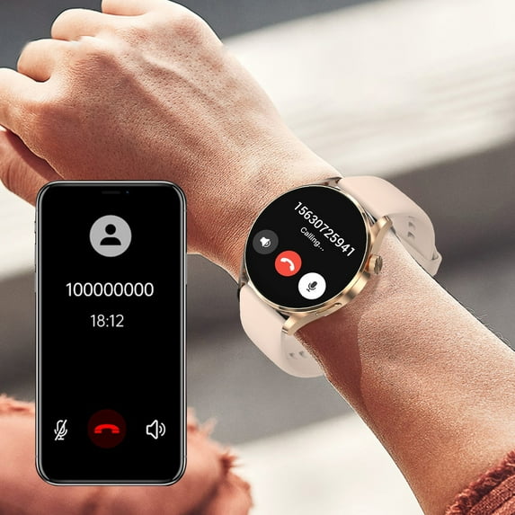 amlbb Clear Smart Watches for Men/Women Smart Watch,1.38 Inch Smartwatch IP67 Fitness Watch with Round Full Touching Color Screen,Pedometer Sleep for Android,IOS on Clearance