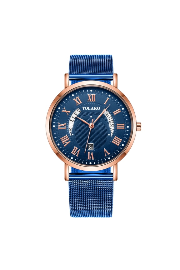 Men Watches Men's Casual Quartz Glass Stainless Steel Strap Watch Casual Male Wrist Watches on Clearance