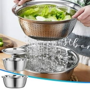 Coliware Stainless Steel Colander Set, Micro-Perforated Strainers - 1/3 ...