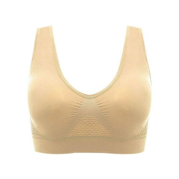 amlbb Plus Size Air Permeable Cooling Summer Sport Yoga Wireless Bra on Clearance