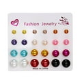 thumbnail image 1 of amlbb Up to 65% off New Paper Card Zircon Earrings All-match 12 Pairs Of Pearl Card Earrings Female, 1 of 1
