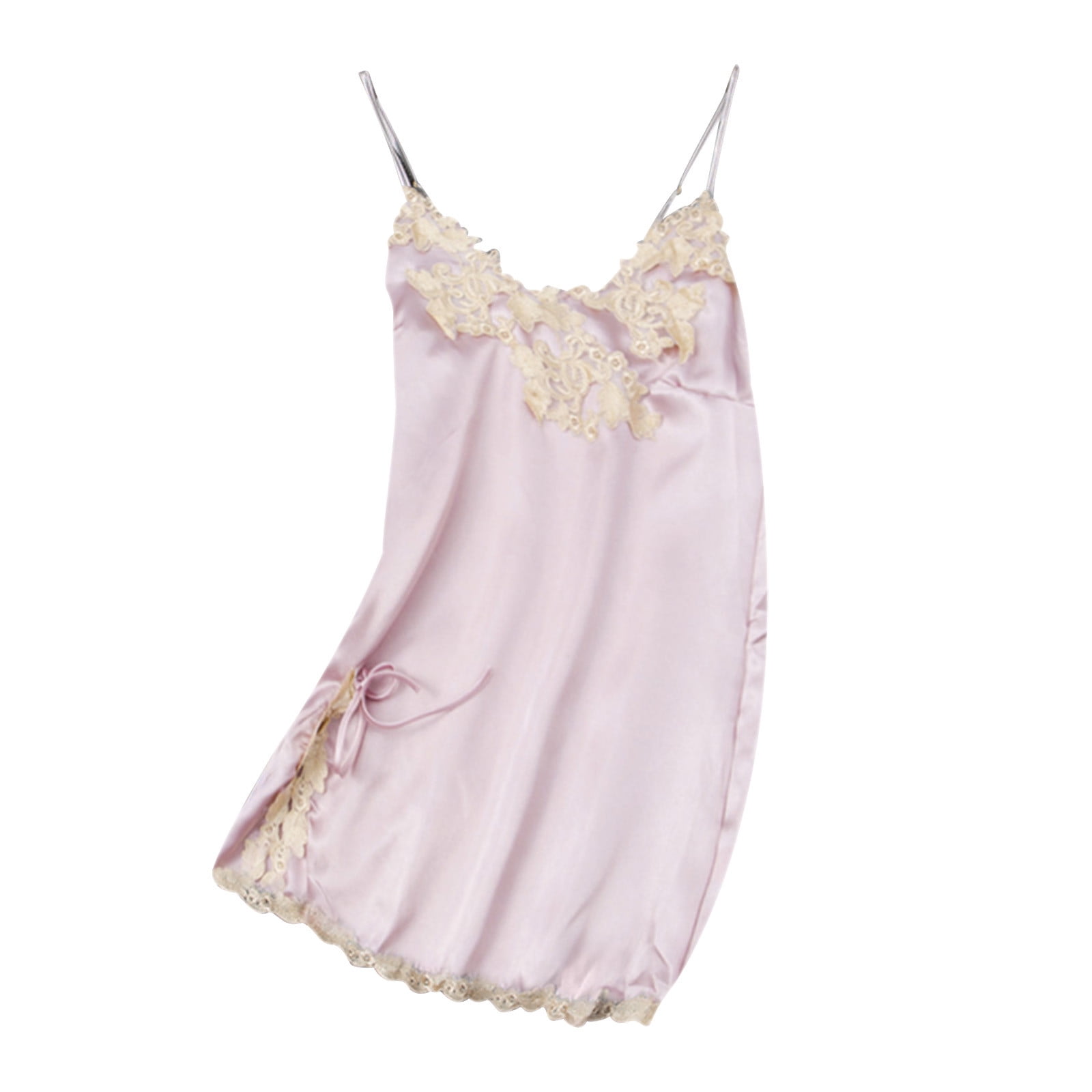 amlbb Women Sexy Silk Satin Lingerie Nightgown Silk Slip Dress