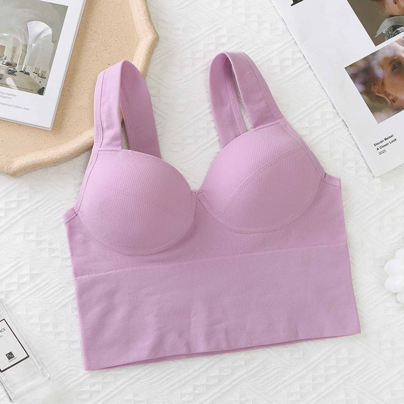 amlbb Women's Push-Up Bra Underwear Thin Back Strap With A Bra Pad Inside  To Prevent The Bare Chest Integrated Vest Bra for Everyday Comfort 