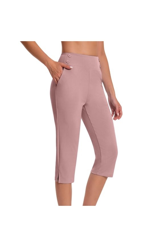 amlbb Dressy Capri Pants for Women Plus Size High Waist Stretch Womens Golf Capris Pants for Summer with Pockets Work Casual Save to 65% off!