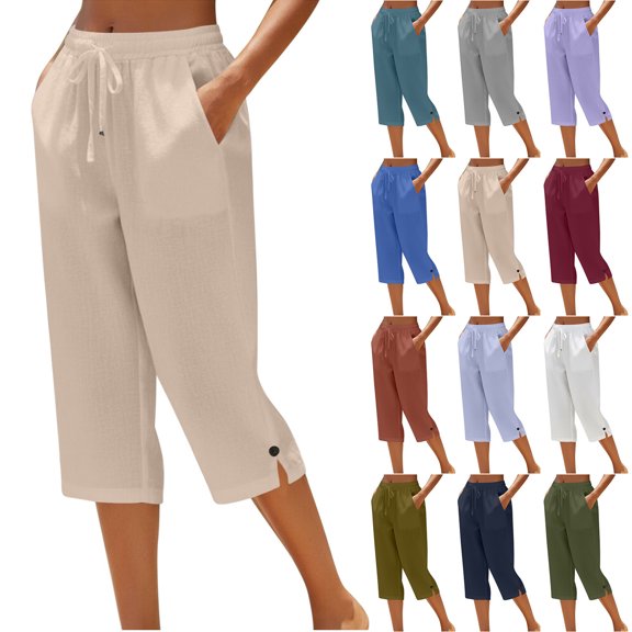 amlbb Women's Yogo Pants with Pockets-V Crossover High Waisted Bootcut Yoga Leggings-Bell Bottom Work Dress Pants