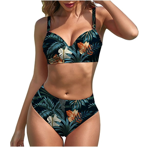amlbb Womens Swimsuits Sexy Two Piece Swim Suit Split Swimsuit Slim Swimsuit Set 2 Piece Swimsuit For Women on Clearance