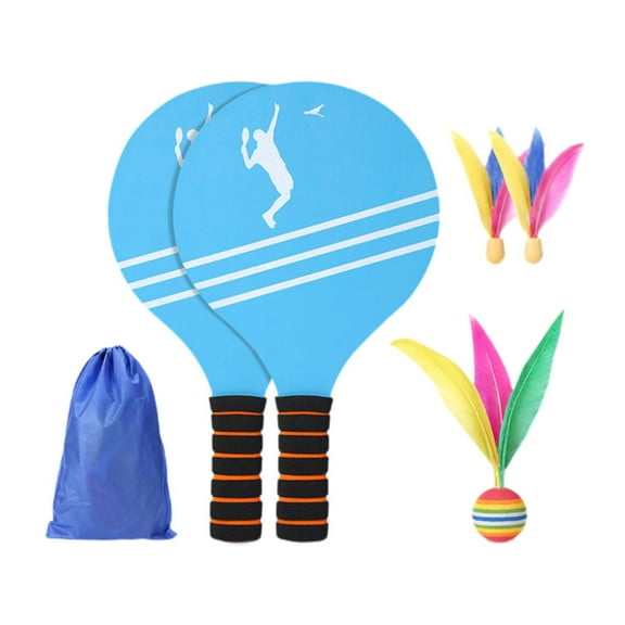 amleso 2 Pieces Badminton Set Indoor Badminton Kit Strength Outdoor Toy Shuttlecock and Racket Set for Outdoor Beach Children Friend B
