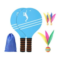 amleso 2 Pieces Badminton Set Indoor Badminton Kit Strength Outdoor Toy Shuttlecock and Racket Set for Outdoor Beach Children Friend B