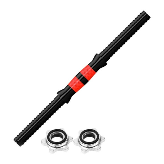 amleso Barbell Handle Dumbbells Set AntiSlip Grip Barbell Lifting Threaded Handles with 2 Nuts for Training Sport Set Fitness Workout Total Length 40cm