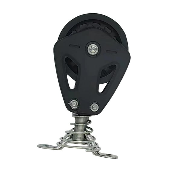 amleso Boat Pulley Wire Rope Snatch Block Smooth Silent Bearing Practical Compact Swivel Wheel Stainless Steel Nylon for Clothesline black