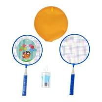 amleso Kids Badminton Racket Nylon Net with Storage Bag Sport Games Sports Toy Badminton Shuttlecocks for Kids 2 Player Children Lawn Blue