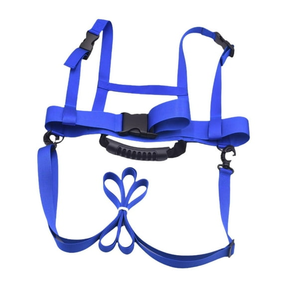 amleso Kids Ski Snowboard Harness Halter with Handle Skiing Harness Adjustable Shoulder Strap for Skateboarding Skating Fundamental Blue
