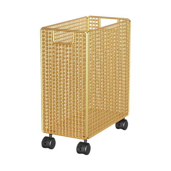 amleso Rolling Mat Storage Basket Laundry Hamper Basket Wheeled Accessories Portable Workout Equipment for Outdoor Workout Room Gold