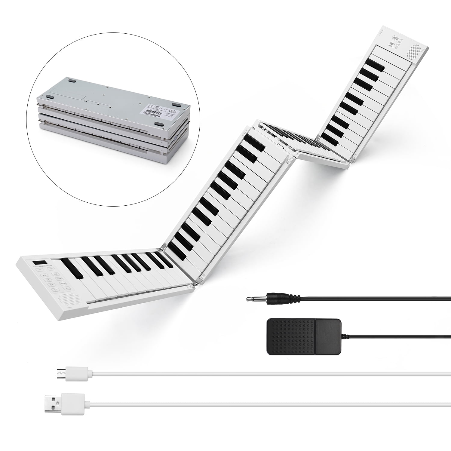 ammoon 88 K-eys Foldable Piano Digital Piano Portable Electronic Keyboard  Piano for Piano Student Musical Instrument 