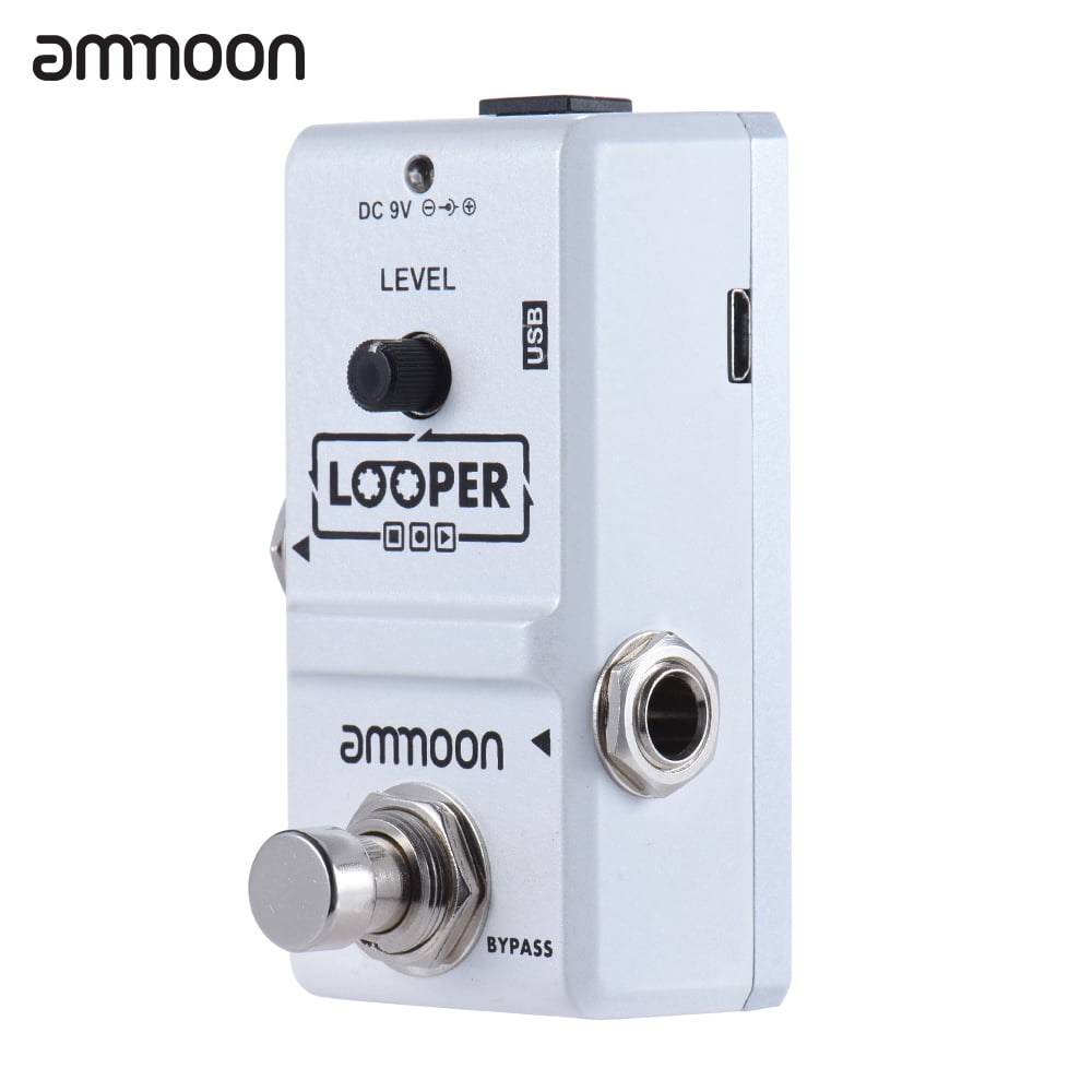 ammoon AP-09 Nano Series Electric Guitar Looper Effect Pedal with True Bypass, Unlimited Overdubs, 10 Minutes Recording and USB Cable