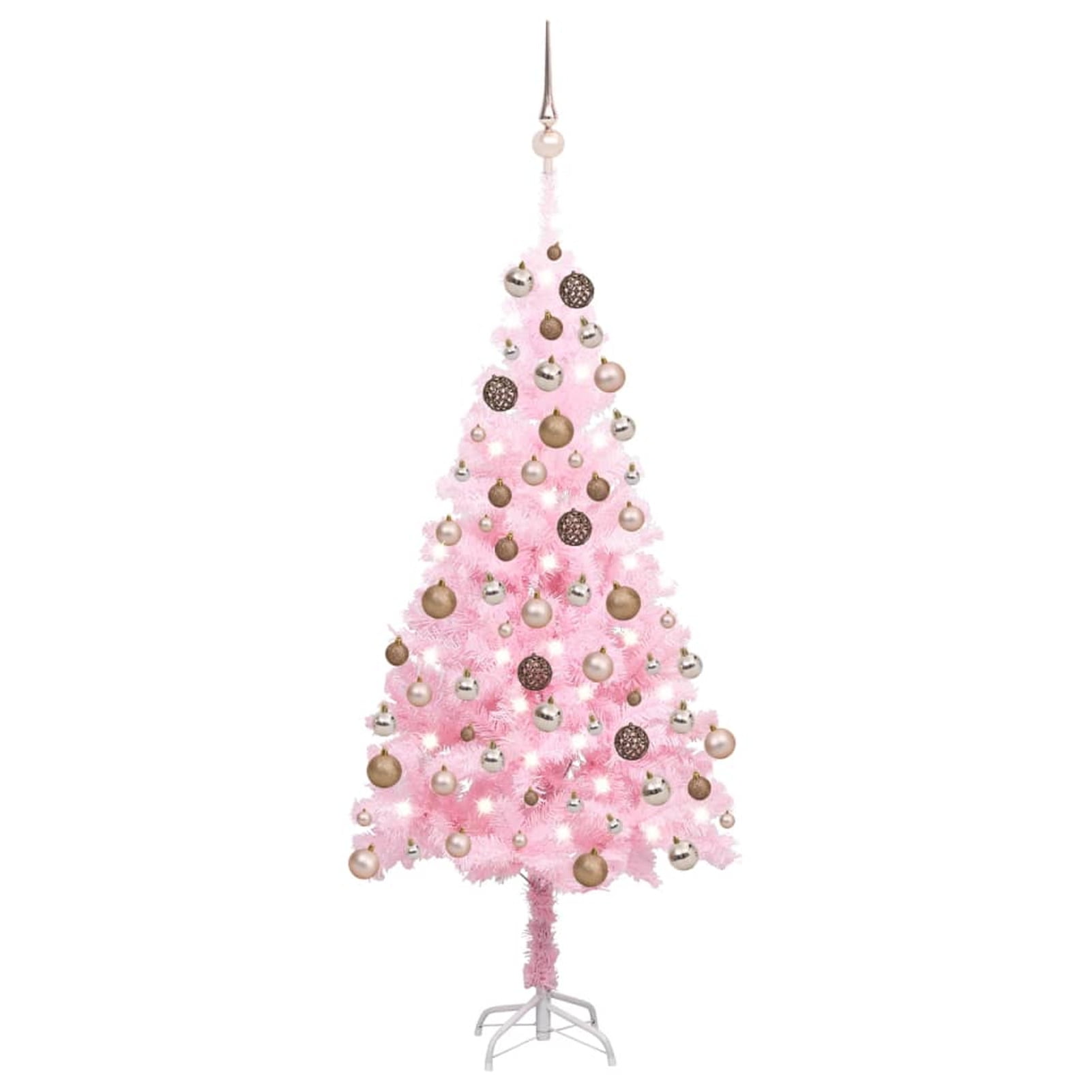 ammoon Christmas Tree 59.1 PVC with Pre lit Lights and Ball Set Bring
