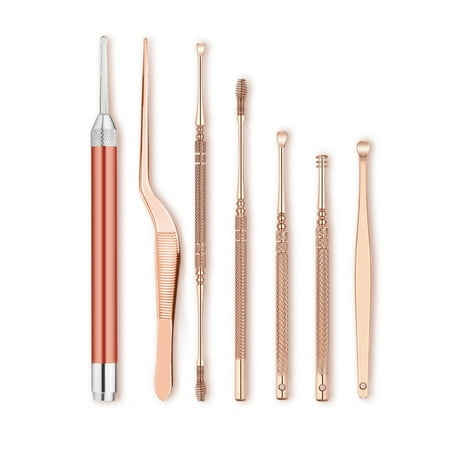 ammoon Ear Wax Removal LED Flashlight Tool Set for Baby And Adults Ear Pick Stainless Steel Grade