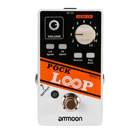 ammoon POCK LOOP Looper Guitar Effect Pedal, 11 Loopers Max.330mins Recording Time Supports 1/2 & 2X Speed Playback Reverse Functions True Bypass